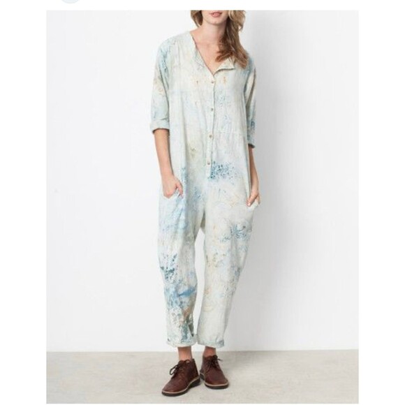 Nico Nico by Sue Tsai watercolor jumpsuit pantsuit chinese inspired sz medium - Picture 1 of 8